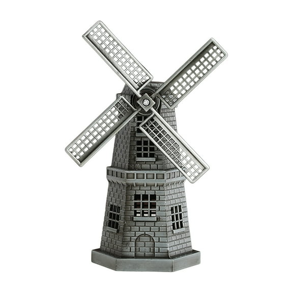 Vintage Metal Windmill Ornament for Decorative Display, Rustic Home Decor, Festive Christmas Decor, Elegant European Style Miniature Windmill for Living Room and Seasonal Arrangements