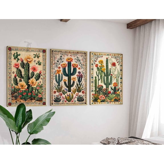Vintage Mexican Mexican Prints Traditional Latin Floral Tropical Print Set 3 Unframed Paper Print 8x12