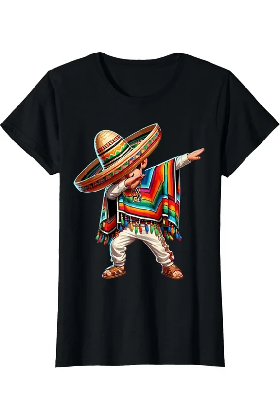 Vintage Mexican Party Cinco De Mayo Dabbing Dance Theme T-Shirthot Trending Birthday Gifts
