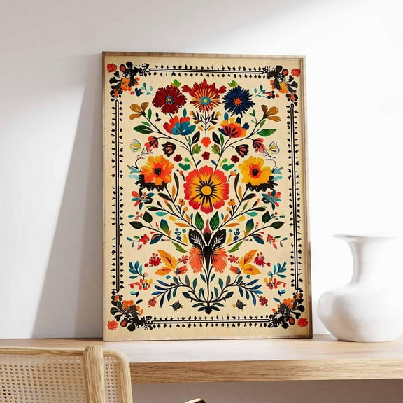 Vintage Mexican Poster, Mexican Mexican Decor, Traditional Latin Decor, Floral Print, Botanical Wall Art, Tropical Print, Latin Art Wall Art, Modern Wall Decor, 8x12 UNFRAMED
