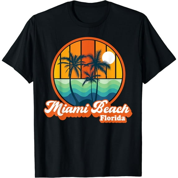 Vintage Miami Beach Florida Summer Vacation Beach Souvenirs T-Shirt