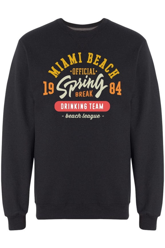 Vintage Miami Beach Spring Break Sweatshirt Men -Image by Shutterstock, Male XX-Large