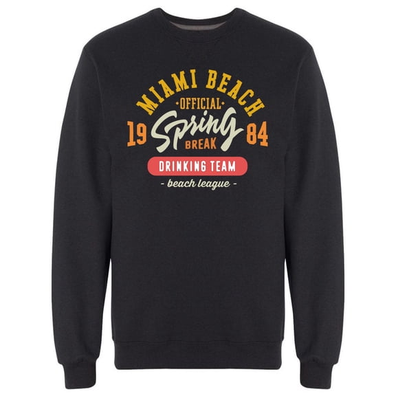 Vintage Miami Beach Spring Break Sweatshirt Men -Image by Shutterstock, Male XX-Large