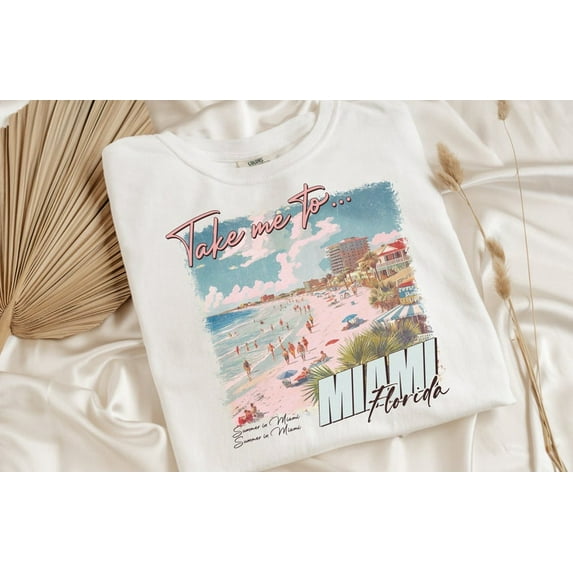 Vintage Miami Beach T-Shirt - Take Me To Miami Florida Graphic Tee