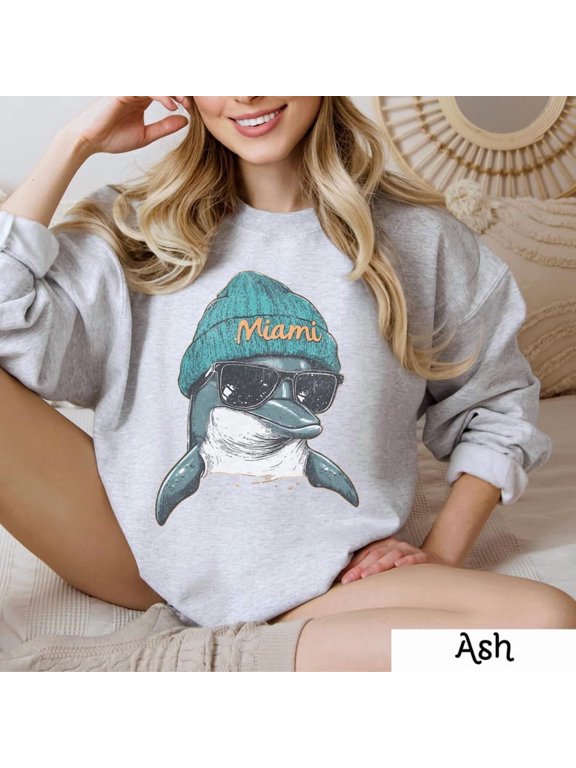 Vintage Miami Football Sweatshirt, Trendy Miami Football Fan Gifts, Miami Football Game Day,Ash Color,Size XL
