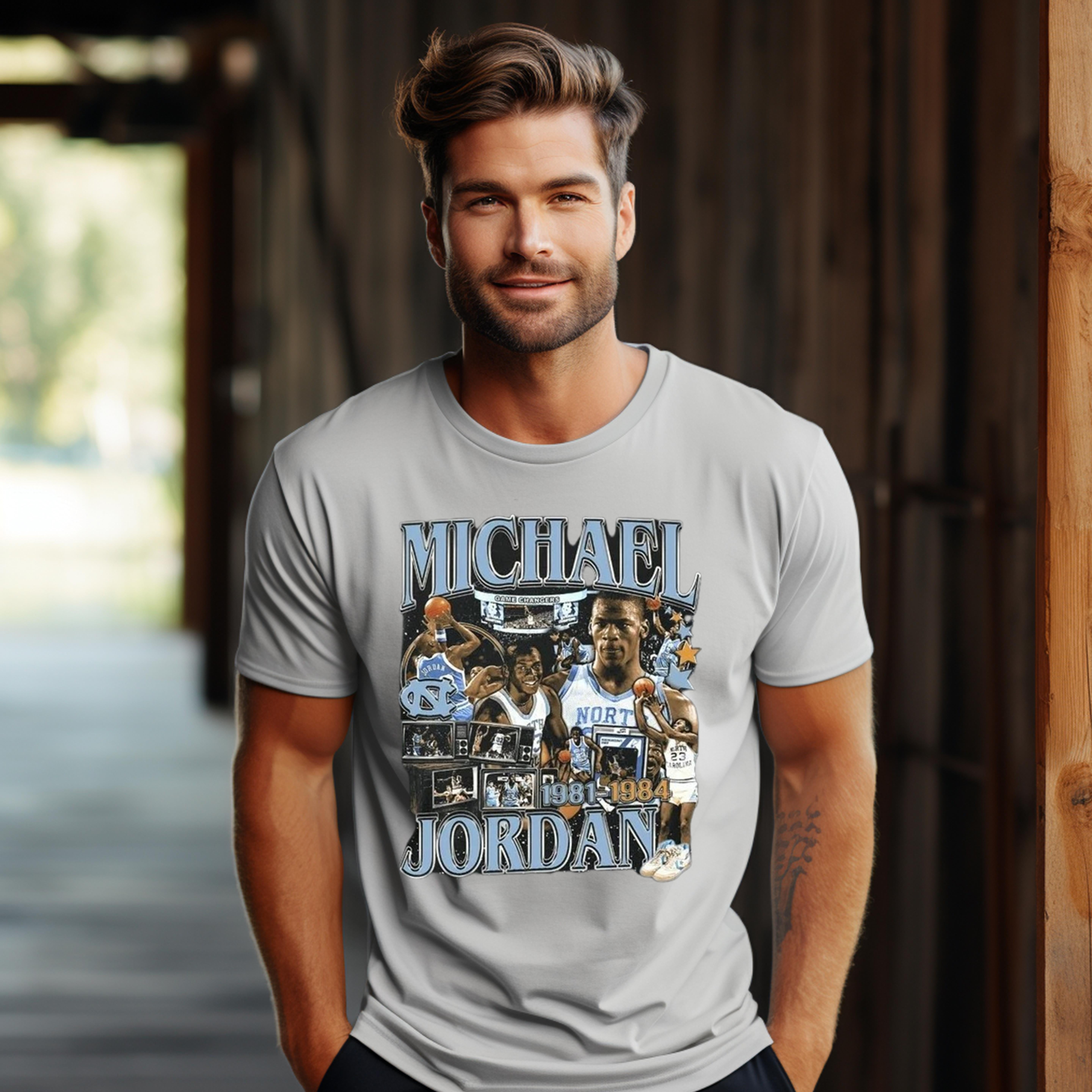 Vintage Michael Jordan UNC Shirt Jordan North Carolina T Shirt Unisex Heavy Cotton Tee MJ University Blue Tee GOAT Jordan Graphic Tee SizeL Walmart