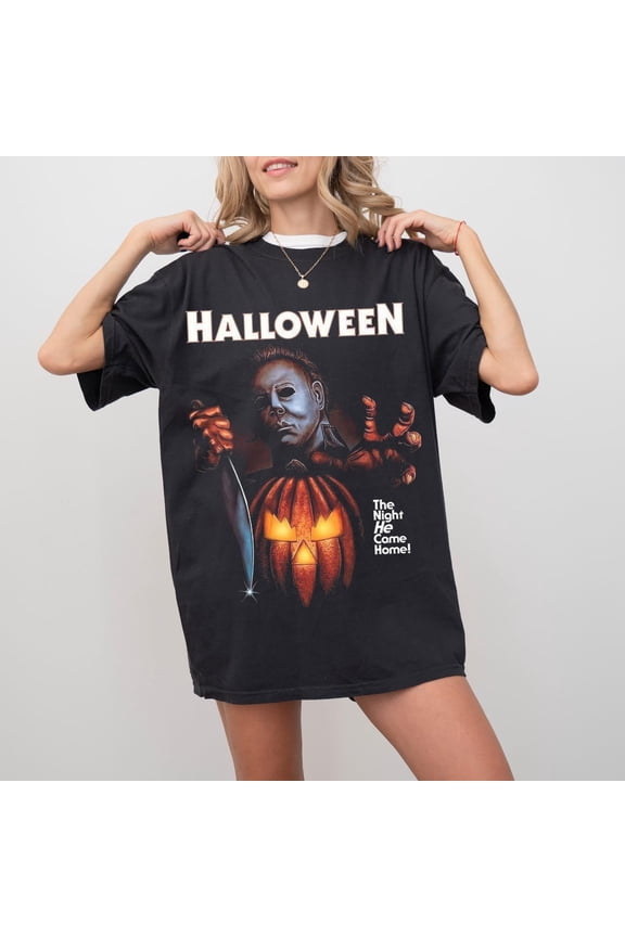 Vintage Michael Myers Heart Halloween, Retro Michael Myers Shirt, 90s Horror Movie Shirt, Funny Horror Halloween Shirt,Black Color,Size XL