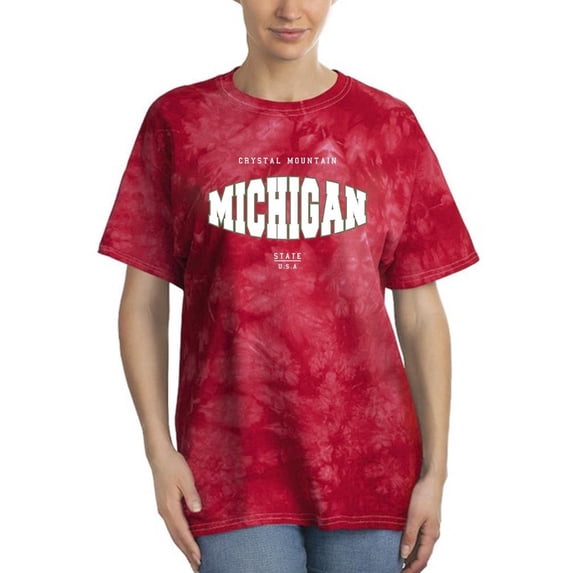 Vintage Michigan Slogan Tie Dye Crystal Women -Image by Shutterstock, Female Large