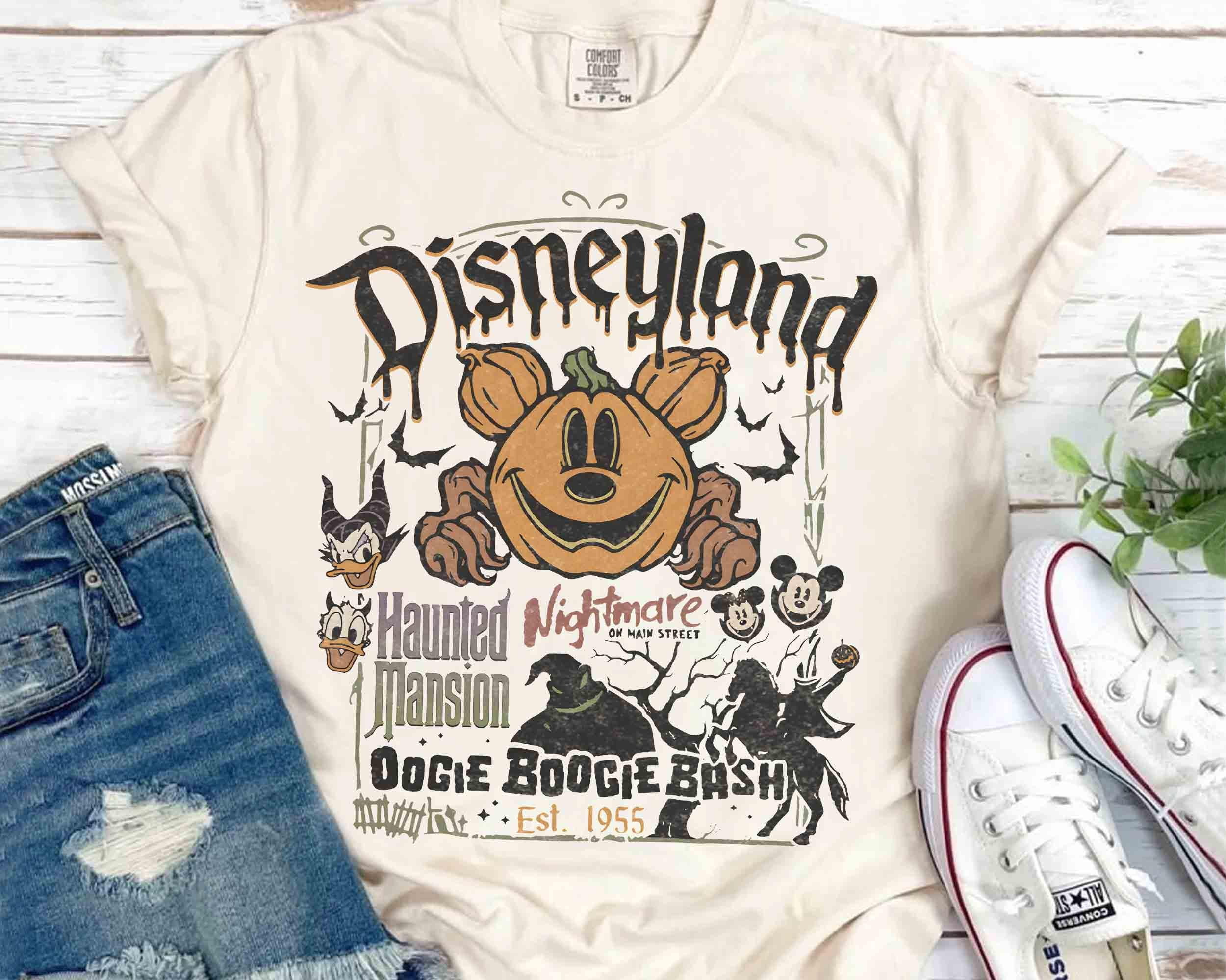 Vintage Mickey Disneyland Est 1955 Halloween Shirt Oogie Boogie Bash
