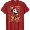 thumbnail image 1 of Vintage Mickey Mouse Holiday DTG Print Unisex T-Shirt,Cardinal Red Color,Size L, 1 of 5