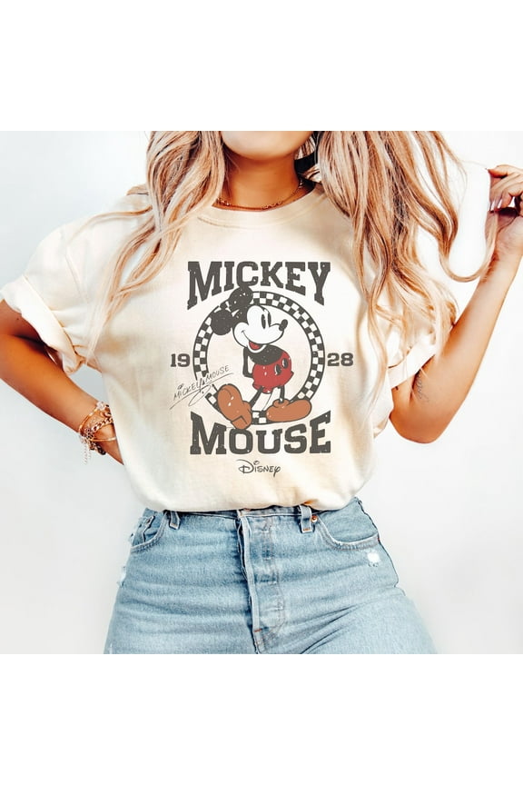 Vintage Mickey Mouse Shirt, Disney Mickey 1928 T-Shirt, Retro Mickey Shirt, Disney Trip Shirt, Checkered Mickey Shirt, S-5Xl Shirt