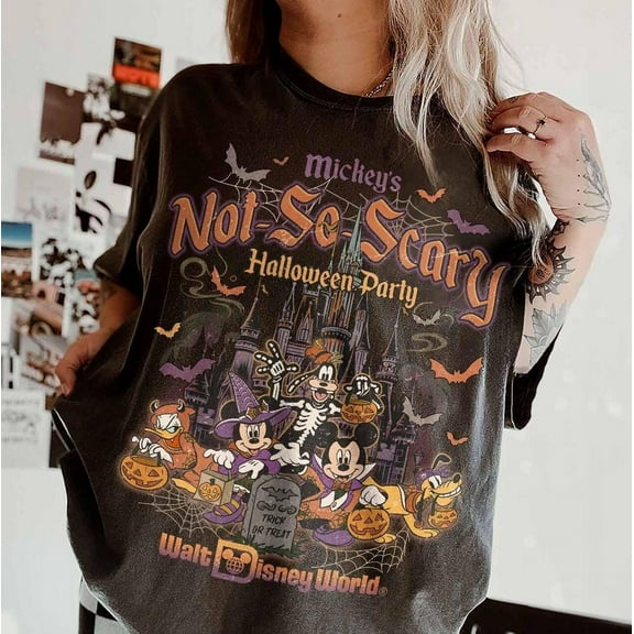 Vintage Mickey'S Not So Scary Party 2025 All Characters Skeleton Shirt, Disney Shirt, 2025 Disney Family Shirt, S-5Xl Shirt