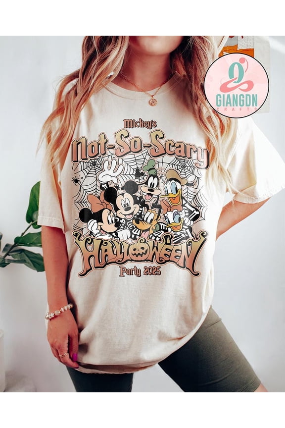 Vintage Mickey's Not So Scary Halloween Party 2025 Shirt, Disney Halloween Shirt, Mickey And Friends Halloween Shirt, Halloween Family Shirt
