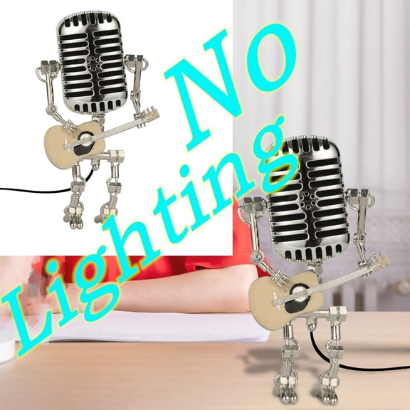 Vintage Microphone Guitar Robot Music Room Decor Desktop Decoration Cool Gifts for Music Lovers Player Music Studio Desk Ornaments