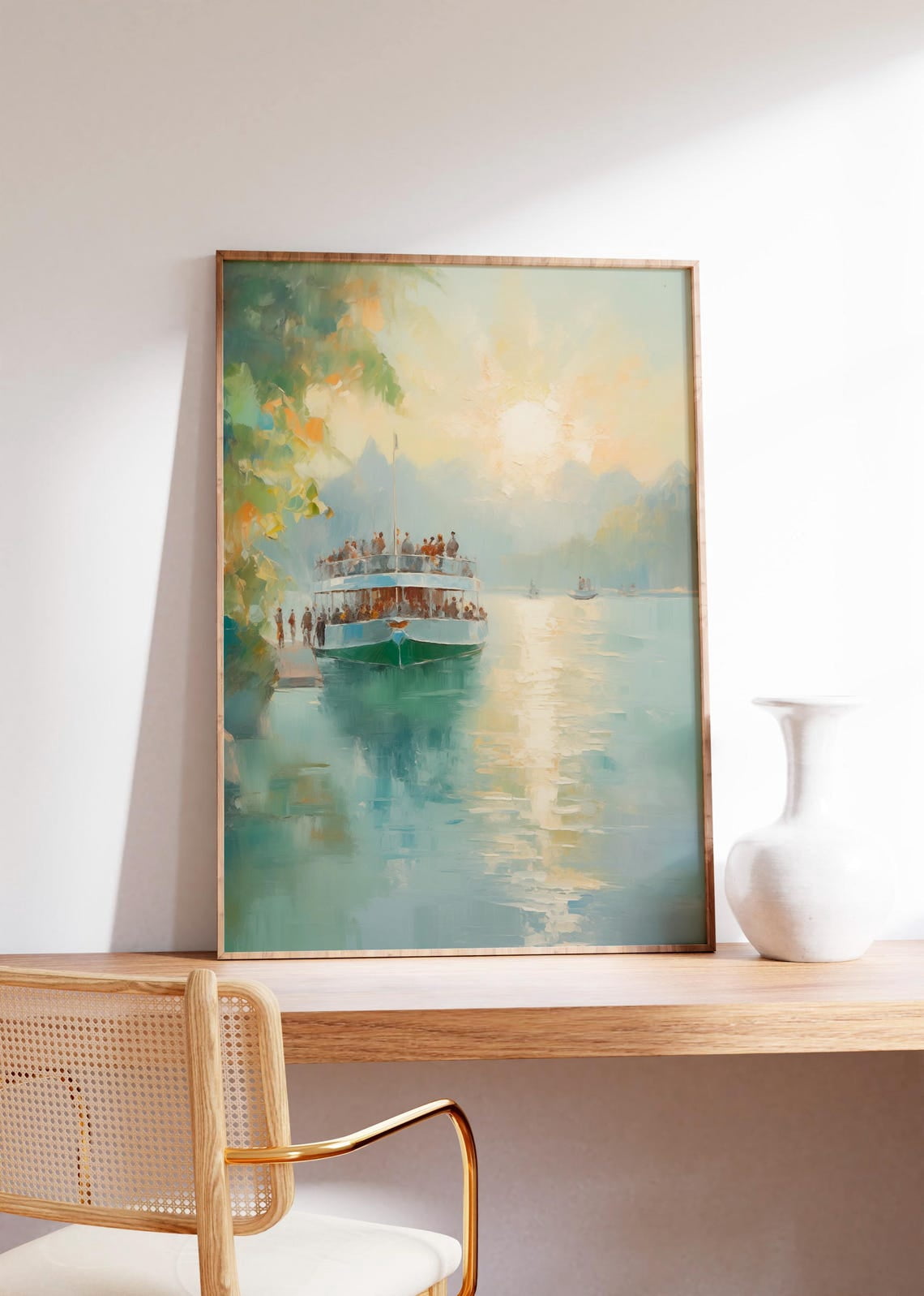 Vintage Mid Century Boat Party Wall Art Print, California Coastal ...