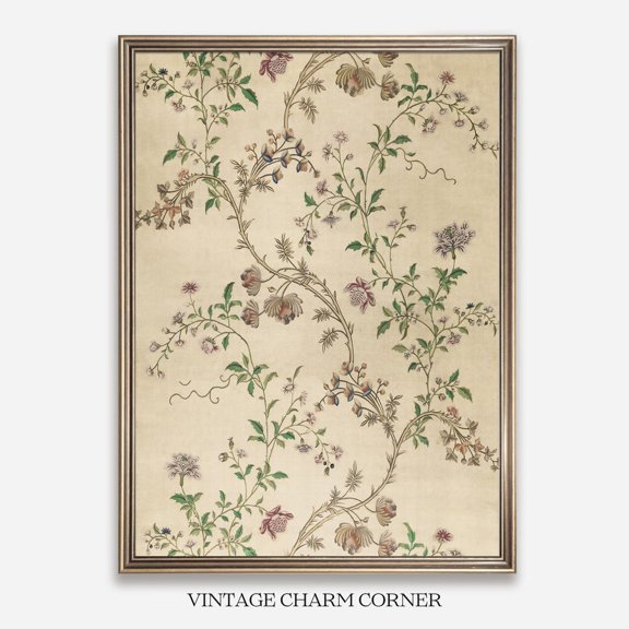 Vintage Middle Eastern Floral Textile Unframed Paper Print