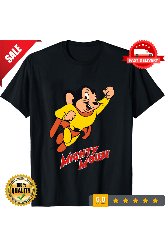 Vintage Mighty Mouse Retro Classic Cartoon T Shirt, NEW INSTOCK-TH78552