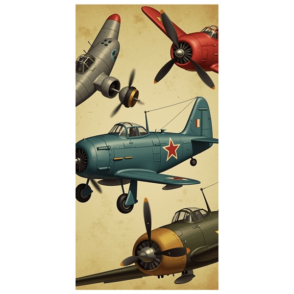 Vintage Military Aircraft Themed Background Backdrop Banner Decorations for Aviation Themed Parties Flight Enthusiast Gatherings Airplane Model Displays and Photography Props