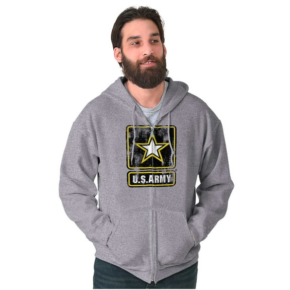 Vintage Military US Army Star Logo Zip Up Hoodie Men's Women's Brisco Brands S