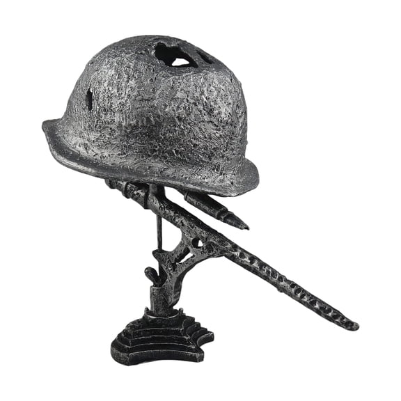 Vintage Military War Lamp – Resin Battle LED Desk Lamp with Retro Military Details, Decorative Lighting for History Enthusiasts, Home, Office, Study, or Themed Room Decor (B)