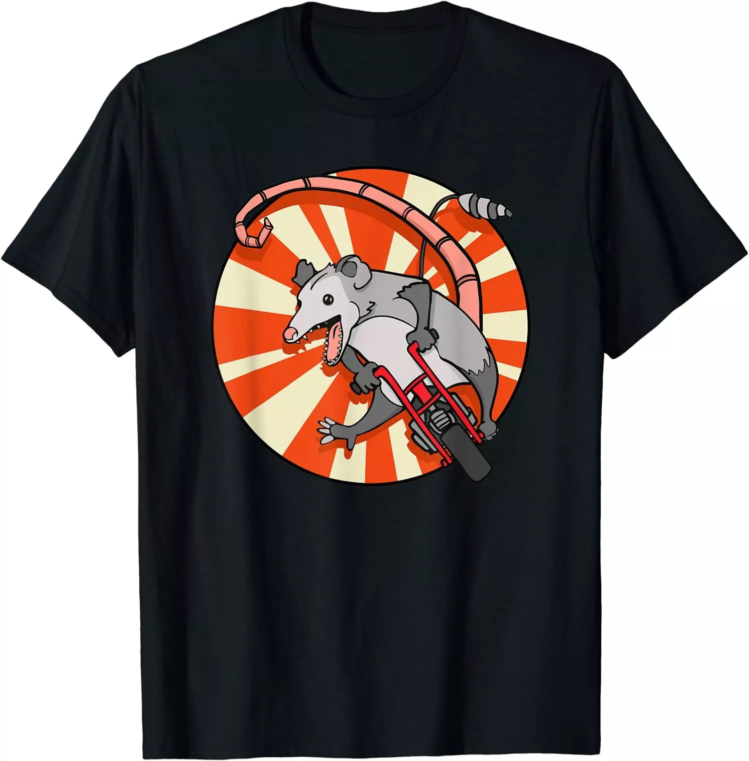 Vintage Mini Bike Possum Riding a Gas Mini Bike Fun TShirt