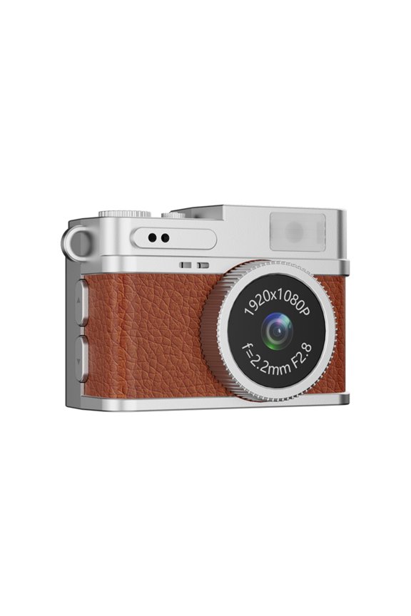 Vintage Mini Digital Camera, 1080P Portable Camcorder with 64G Memory & Type-C Charging (64G Brown)