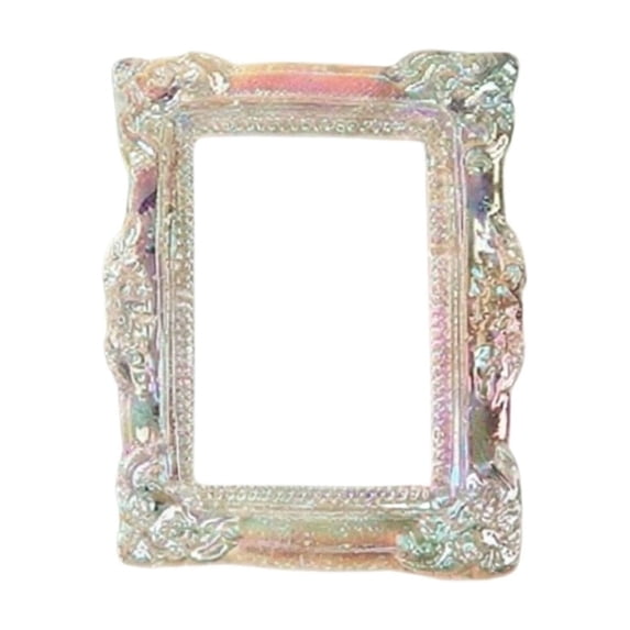 Vintage Mini Embossed Photo Frame Border Decor, 1Pc, Retro Desktop Tabletop Ornament For Home Office Decoration, Wedding Gift For Memories, Small Size 2X3 Inch Frame For Wall Desk