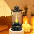 thumbnail image 1 of Vintage Mini Lanterns, 2.9x5.1x2.3inch LED Hand-Held Kerosene Lamp, Flameless Candles Light with Built in Battery, Suitable for Western Cowboy Party & Camping Decor(Brown), 1 of 6