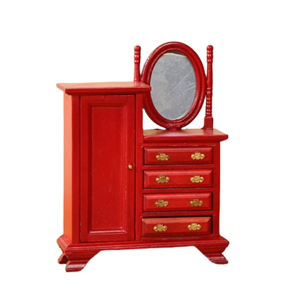 Vintage Miniature Dressing Table for Dollhouses Collector 1/12 Realistic Vanity Table Furniture with Simulation