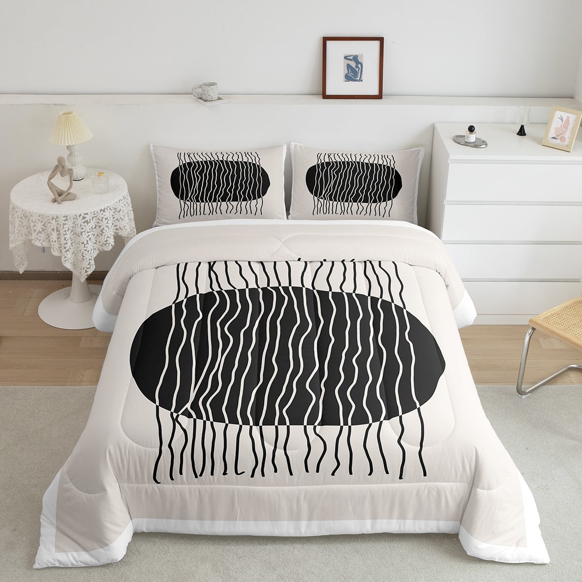 Vintage Minimalism Bedding Set King Mid Century Comforter Set ...