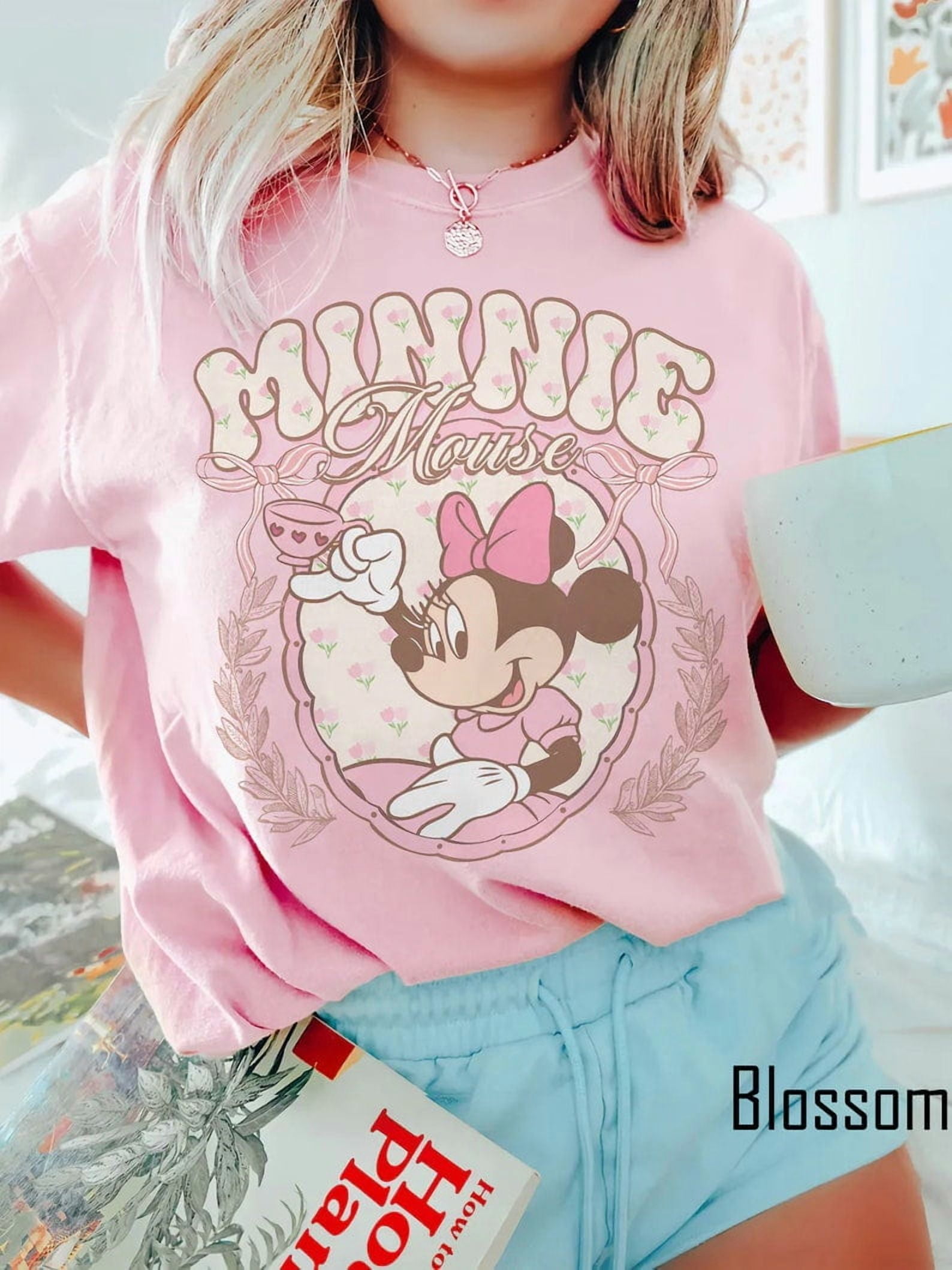 Vintage Minnie Mouse Pink Tea Shirt, Minnie 1928 Shirt