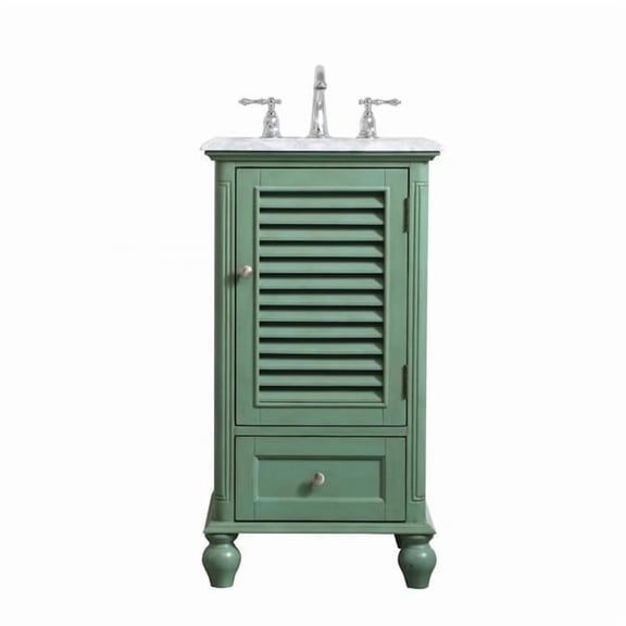 Vintage Mint 19in. Single Bathroom Vanity - Compact Design - Ample Storage