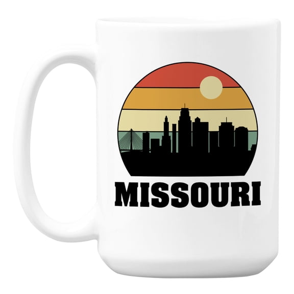 Vintage Missouri State Skyline White Ceramic Coffee & Tea Mug Cup (15oz)