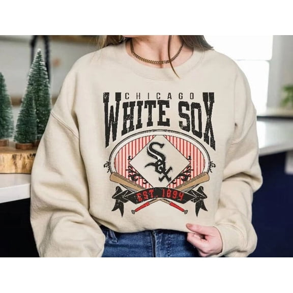 Vintage Mlb 90s Chicago SweatShirt, Chicago Blue Baseball, Baseball Fan Shirt, White Sox SweatShirt