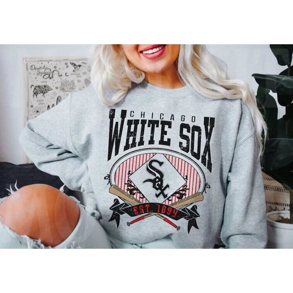 Vintage Mlb 90s Chicago SweatShirt, Chicago Blue Baseball, Baseball Fan Shirt, White Sox SweatShirt