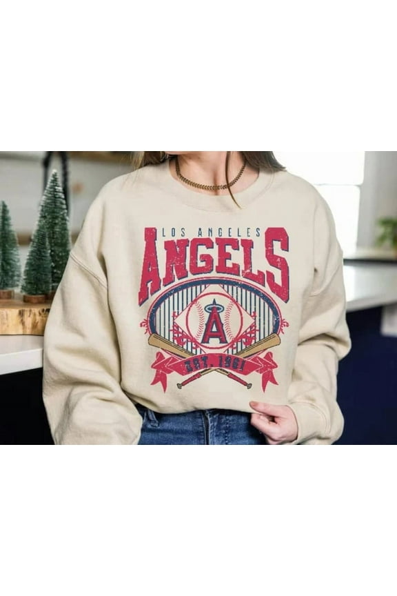 Vintage Mlb 90s Los Angeles SweatShirt, Angels Shirt, Baseball Unisex Sweater