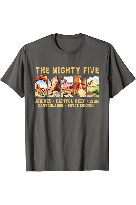 Vintage Moab Souvenir Big 5 Utah Mighty Five National Park T-Shirt