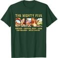 thumbnail image 1 of Vintage Moab Souvenir Big 5 Utah Mighty Five National Park Unisex T-Shirt for Men Women Kids Toddler,Forest Green Color,Size YL, 1 of 5