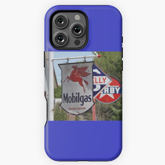 Vintage Mobilgas Sign Retro Gas Station Phone Case for iPhone 16 15 14 13 12 11 Pro Max