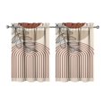 thumbnail image 1 of Vintage Modern Abstract Geometric Lines Boho Tier Cafe Curtains for Bathroom Living RV Rod Pocket Window Drapes 36 Inch 2 Panels Set 28"x36" 2 Panels Window Treatment Tiers, 1 of 4