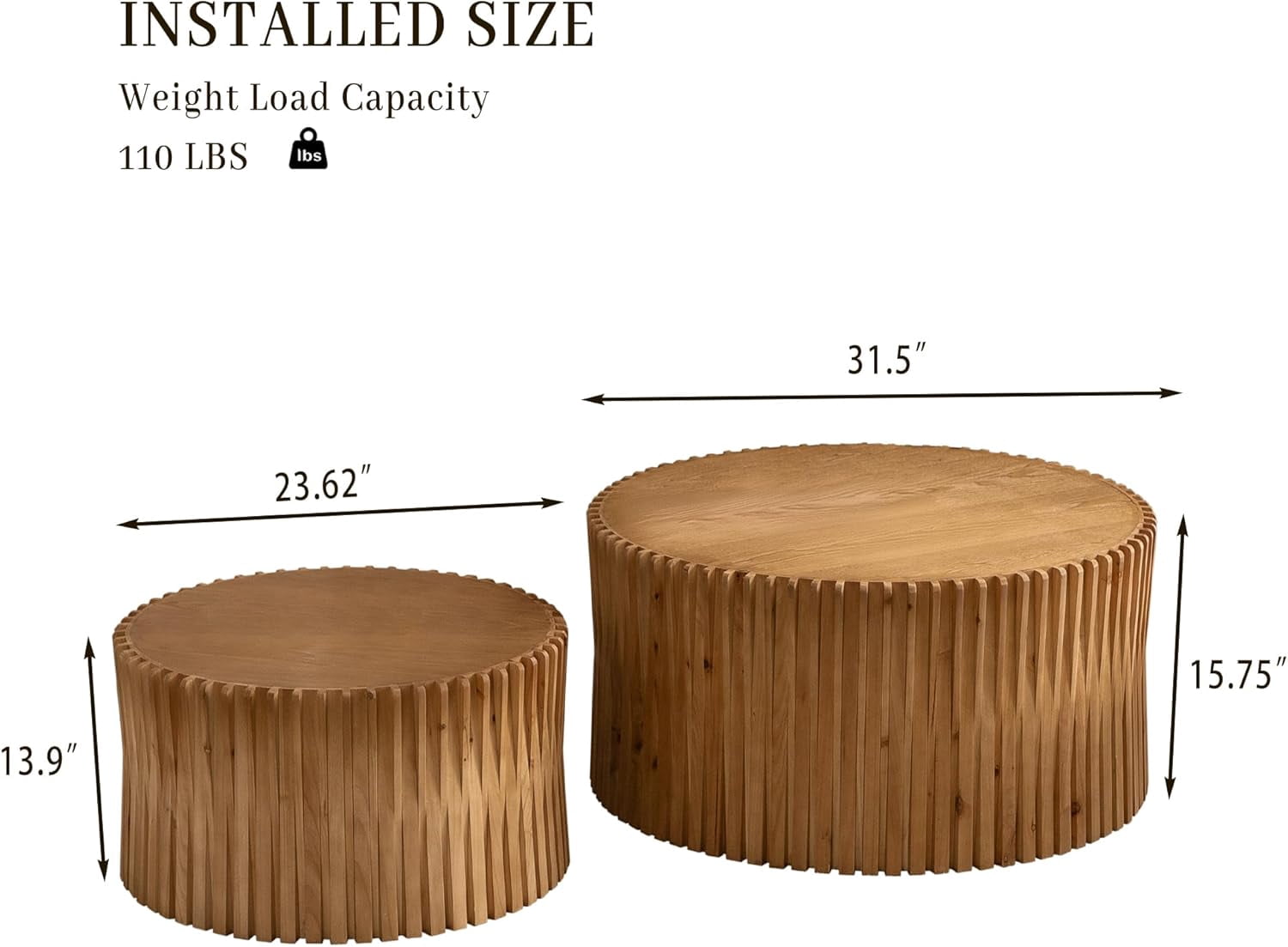 Photo inspiration: Fresh Look at Vintage Modern Nesting Coffee Table Set Of 2 Round Wooden