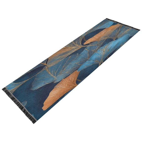Vintage Modern Runner Rug,Non Slip Machine Washable 72"x23.5" Polyester Material Pet-Friendly Durable,Applicable to Entryway Rug Living Room Rug Ginkgo Leaves