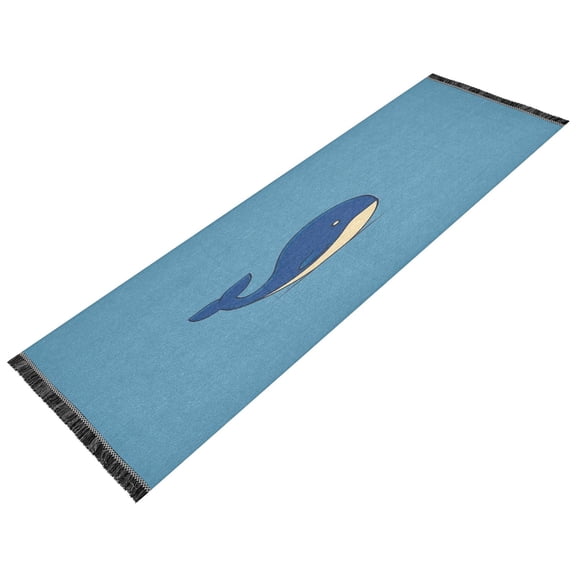 Vintage Modern Runner Rug,Non Slip Machine Washable 72"x23.5" Polyester Material Pet-Friendly Durable,Applicable to Entryway Rug Living Room Rug A Lovely Blue Whale