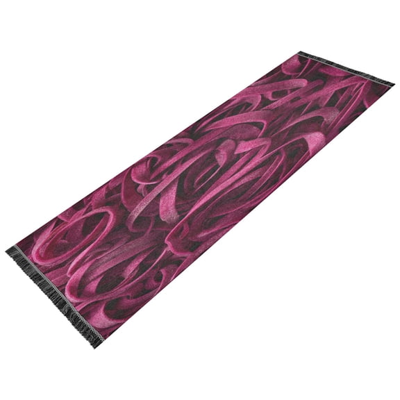 Vintage Modern Runner Rug,Non Slip Machine Washable 72"x23.5" Polyester Material Pet-Friendly Durable,Applicable to Entryway Rug Living Room Rug Magenta Pasta