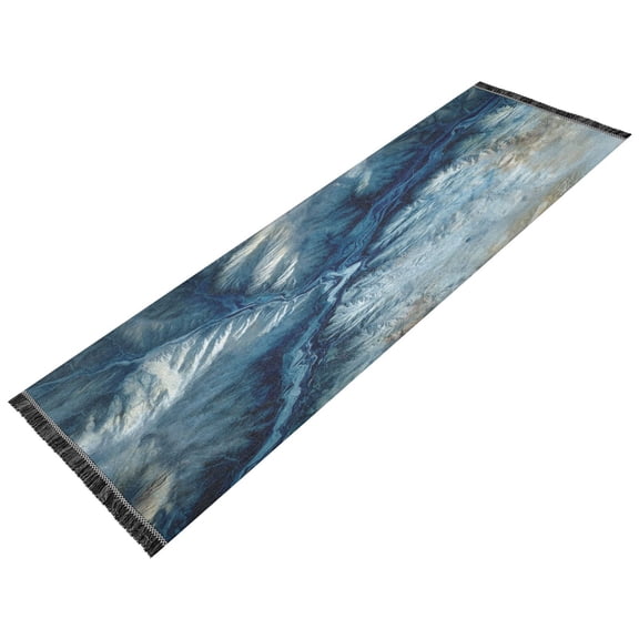 Vintage Modern Runner Rug,Non Slip Machine Washable 72"x23.5" Polyester Material Pet-Friendly Durable,Applicable to Entryway Rug Living Room Rug Satellite Imagery