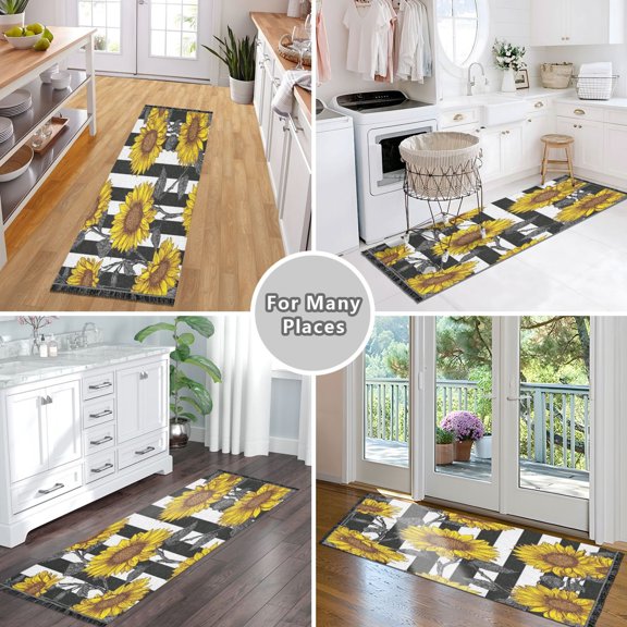 Vintage Modern Runner Rug,Non Slip Machine Washable 72"x23.5" Polyester Material Pet-Friendly Durable,Applicable to Entryway Rug Living Room Rug A Seamless Pattern