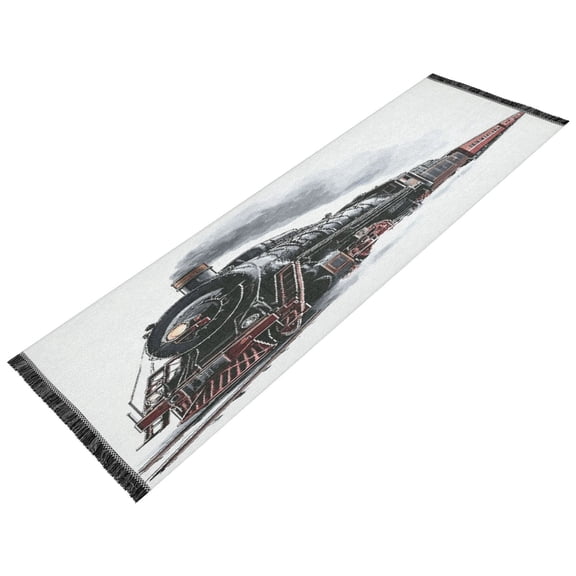 Vintage Modern Runner Rug,Non Slip Machine Washable 72"x23.5" Polyester Material Pet-Friendly Durable,Applicable to Entryway Rug Living Room Rug Steam Train