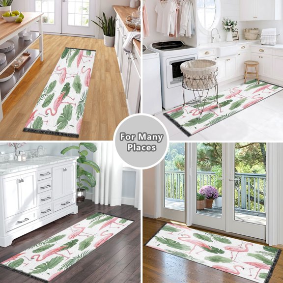 Vintage Modern Runner Rug,Non Slip Machine Washable 72"x23.5" Polyester Material Pet-Friendly Durable,Applicable to Entryway Rug Living Room Rug Unbroken and Seamlessly Composite Images