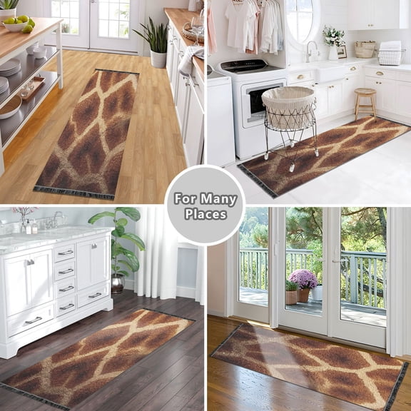 Vintage Modern Runner Rug,Non Slip Machine Washable 72"x23.5" Polyester Material Pet-Friendly Durable,Applicable to Entryway Rug Living Room Rug Unique Spots