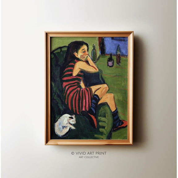 Vintage Modernist Wall Art, Bold Expressionist Retro Modern Home Decor, Vivid Art Print Ek-208 Wall Art, Modern Wall Decor, 8x12 UNFRAMED